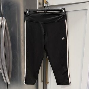 Adidas womens Black Leggings with White Stripes